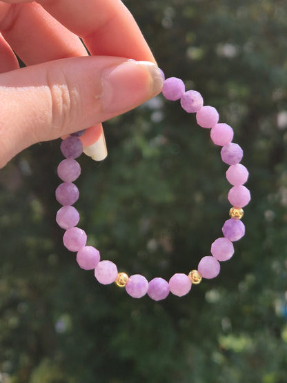 Whimsical Sugilite - Bracelet - Gold plated