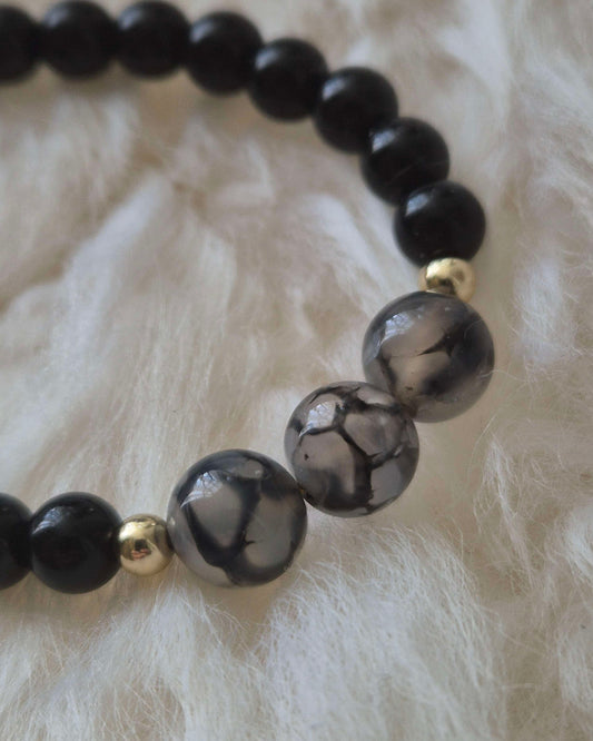 Onyx drake - bracelet - Gold plated