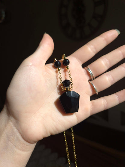 Essentia - Essential Oil Gemstone Necklace - Obsidian